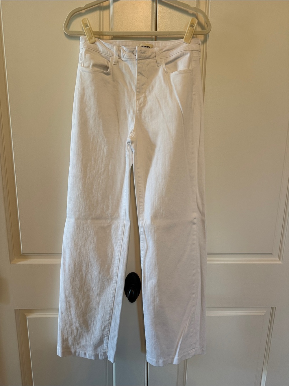 L'AGENCE White Straight-Leg Denim Jeans